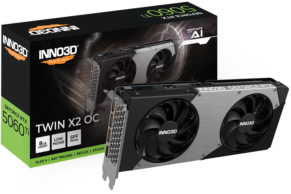 Видео карта Inno3D GeForce RTX 5060 Ti X2 OC, 8 GB GDDR7