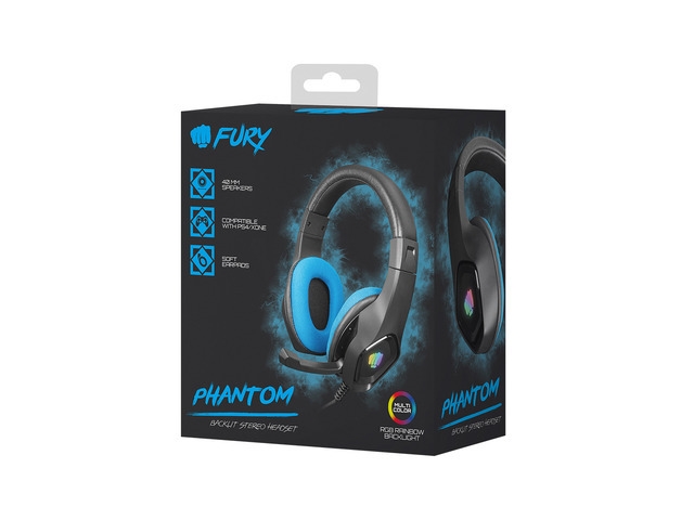 Гейминг слушалки Fury Gaming Headset Phantom Black-Blue