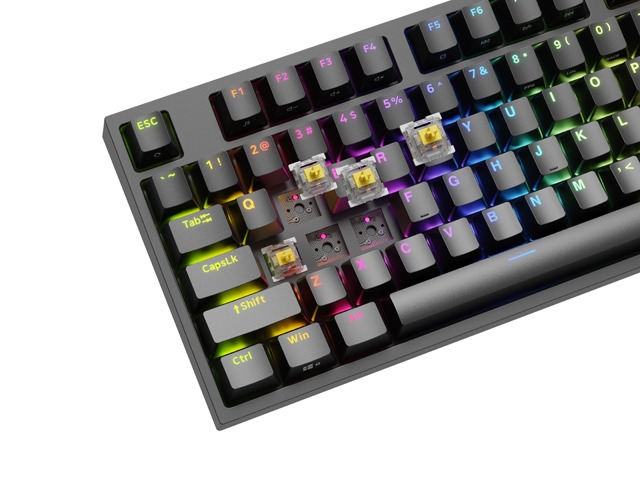 Gaming клавиатура Genesis Thor 404 TKL Black RGB Backlight US Layout Yellow Switch