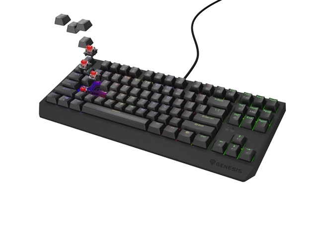 Gaming keyboard Genesis Thor 230 TKL Red Black Hot Swap