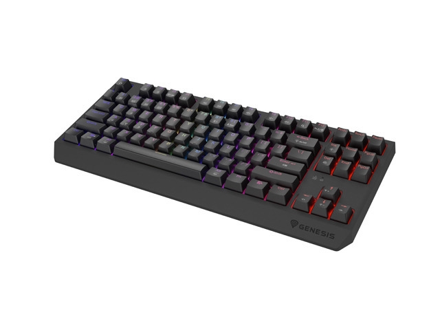 Gaming wireless keyboard Genesis Thor 230 TKL US Black RGB Mechanical Outemu Silent Lemon