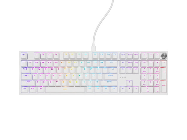 Гейминг клавиатура Genesis Thor 404 White RGB Gateron Peach Silent US Layout