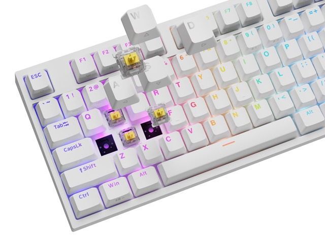 Гейминг клавиатура Genesis Thor 404 White RGB Gateron Peach Silent US Layout