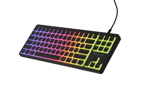 Gaming клавиатура Genesis Gaming Keyboard Thor 430 TKL, US, RGB Mechanical Outemu, Pink, Silent, Hot Swap Slim, Black