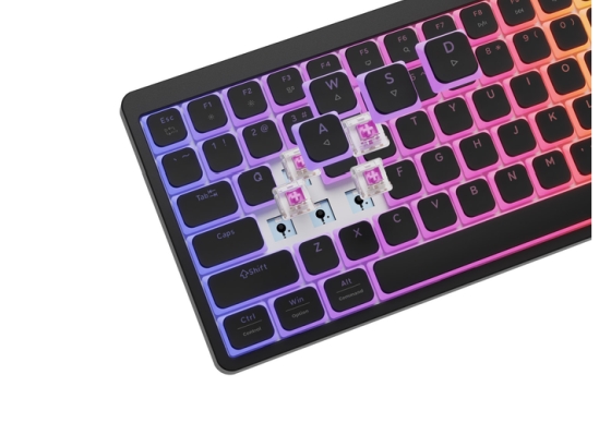 Gaming клавиатура Genesis Gaming Keyboard Thor 430 TKL, US, RGB Mechanical Outemu, Pink, Silent, Hot Swap Slim, Black