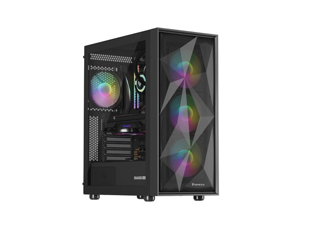 Gaming PC case Genesis DIAXID 605 RGB Mini Tower Window, Black