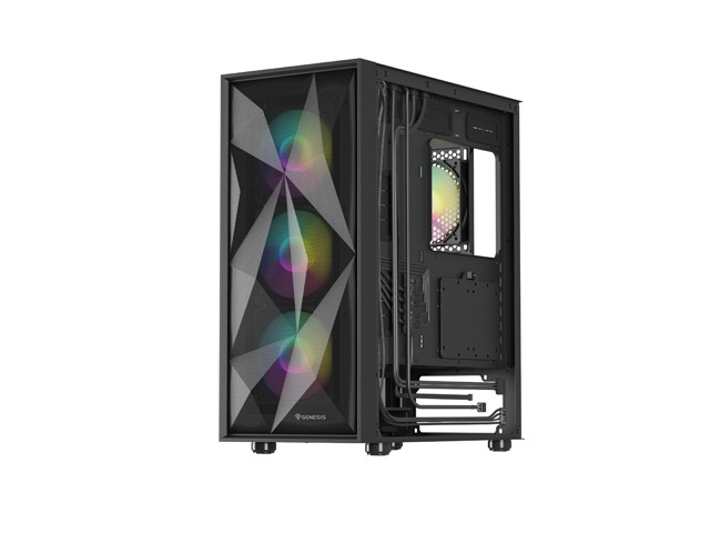Gaming PC case Genesis DIAXID 605 RGB Mini Tower Window, Black