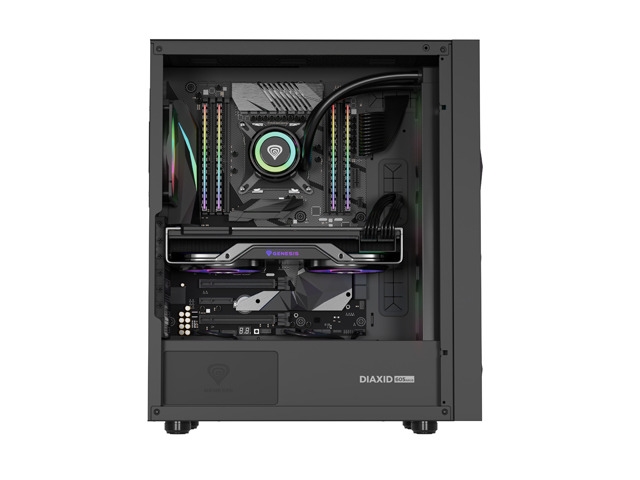 Gaming PC case Genesis DIAXID 605 RGB Mini Tower Window, Black