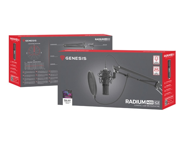 Genesis микрофон Radium 400 G2 Studio USB ARM Popfilter