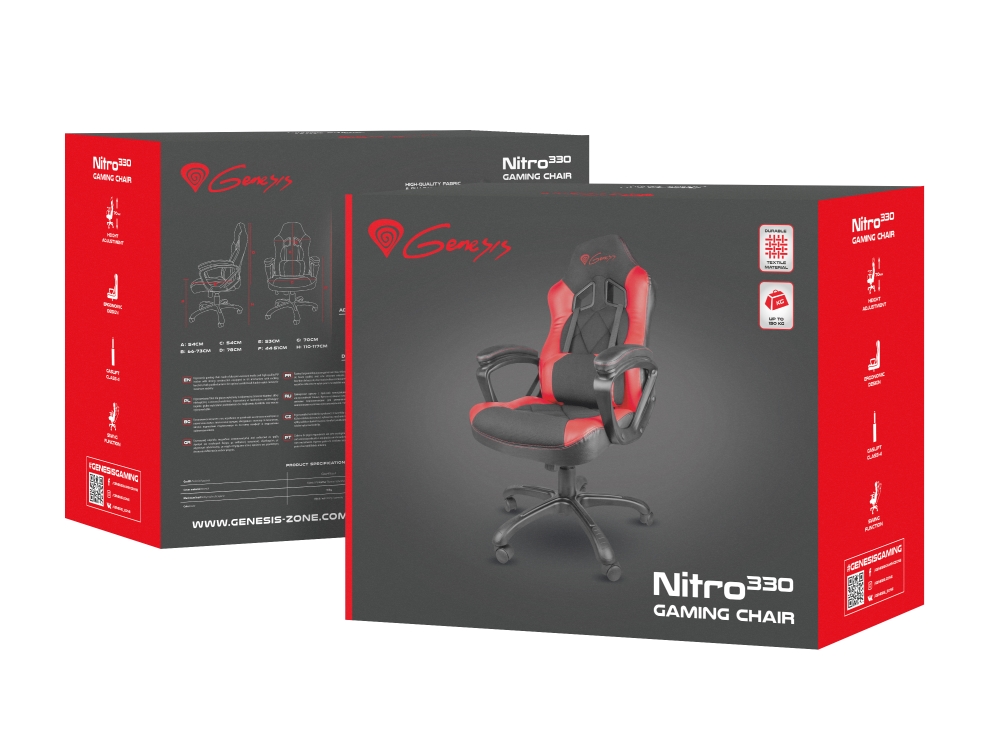 Gaming chair genesis gaming nitro 330 black-red (sx33)