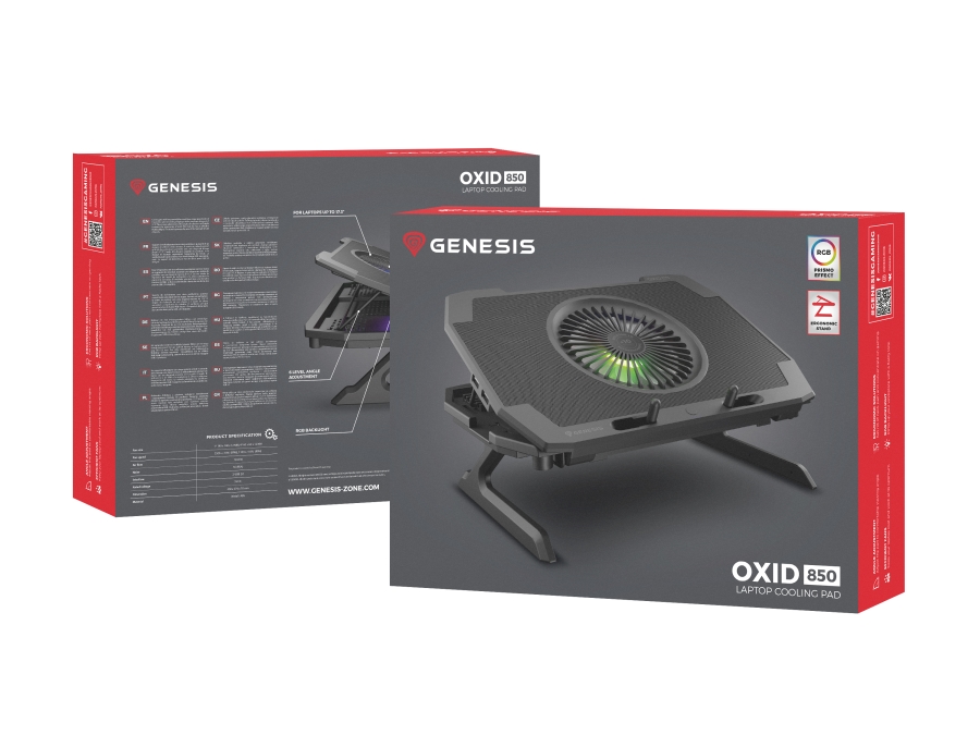 Gaming cooling pad genesis oxid 850, led light
