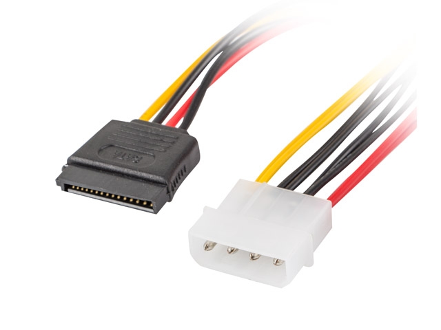Адаптер Lanberg molex (m) 4 pin -> 2x SATA (f) 15 pin, cable 30cm