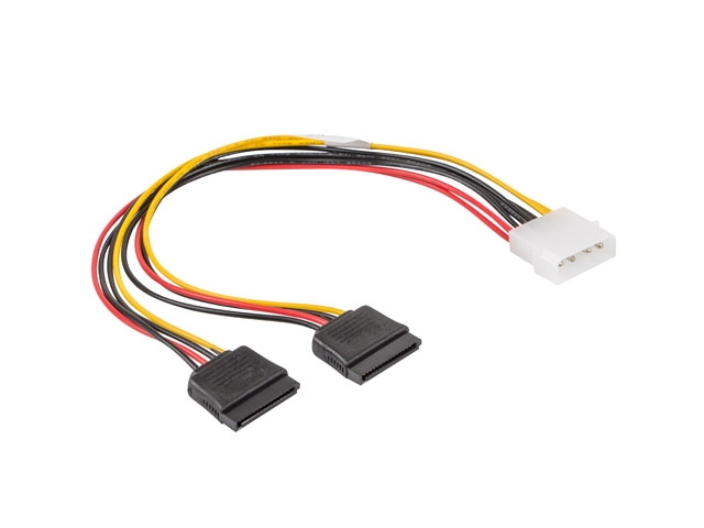 Адаптер Lanberg molex (m) 4 pin -> 2x SATA (f) 15 pin, cable 30cm