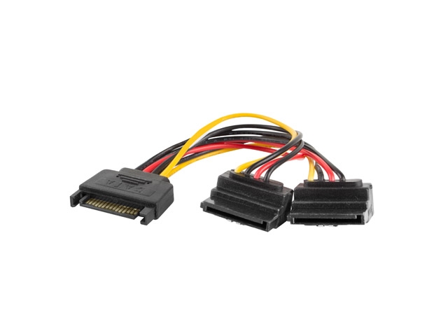 Кабел Lanberg SATA -> 2x SATA (f), 15cm angled