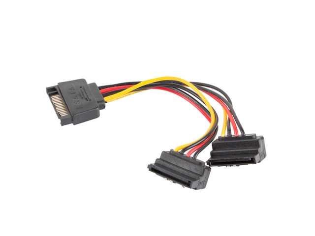Кабел Lanberg SATA -> 2x SATA (f), 15cm angled