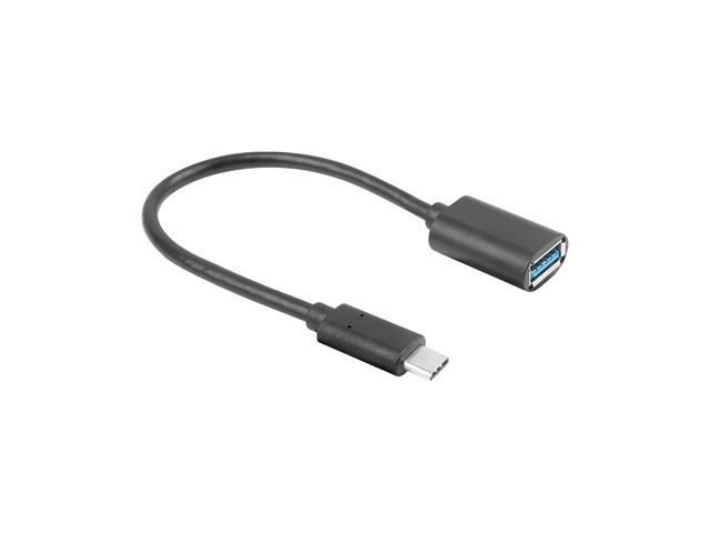 Adapter Lanberg USB-C(M) 3.1->USB-A(F) OTG 15CM Black