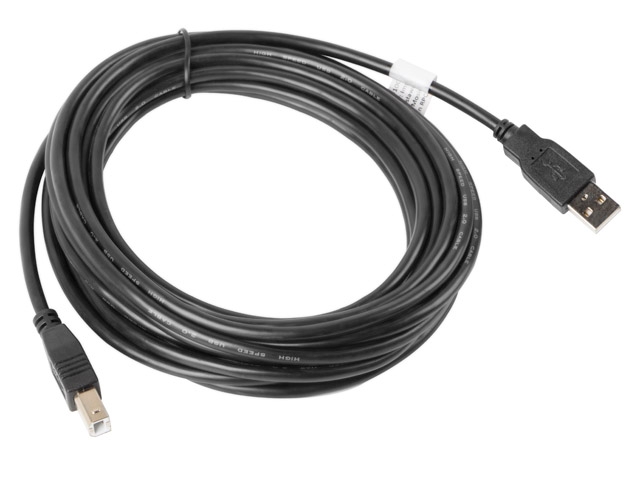 Usb cable lanberg  usb-a (m) -> usb-b (m) 2.0 5m, black