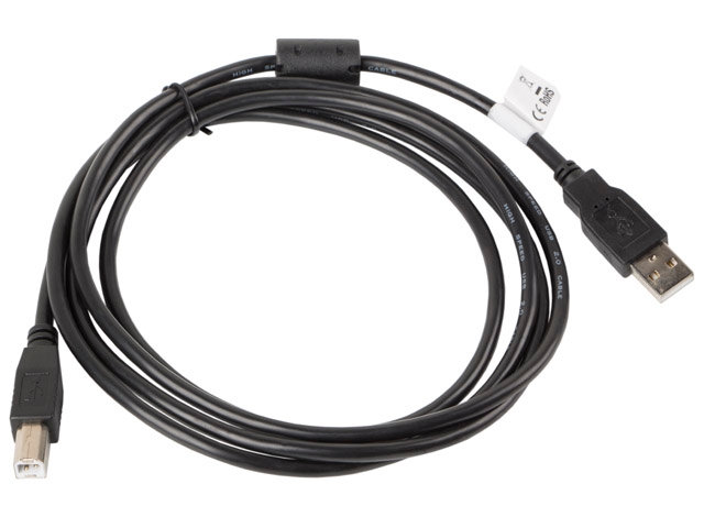 Cable lanberg  usb-a -> usb-b 2.0 1.8m, black ferrite