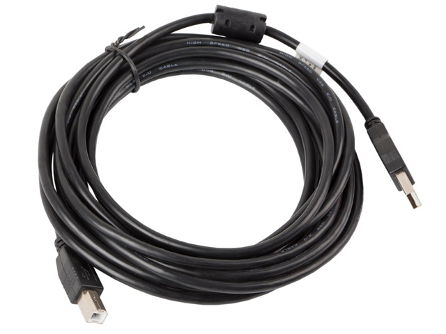 USB кабел Lanberg  USB-A (M) -> USB-B (M) 2.0 cable 5m, black ferrite