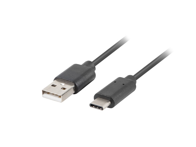 Кабел Lanberg USB-C(M) ->  USB-A 2.0 cable 1m, black QC 3.0