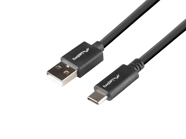 USB кабел Lanberg USB-C(M) -> USB-A(M) 2.0 cable 1.8m QC 3.0 BOX, black