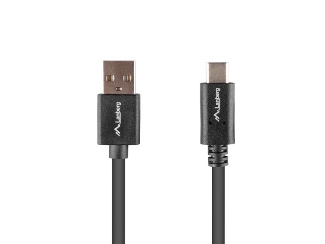 USB кабел Lanberg USB-C(M) -> USB-A(M) 2.0 cable 1.8m QC 3.0 BOX, black