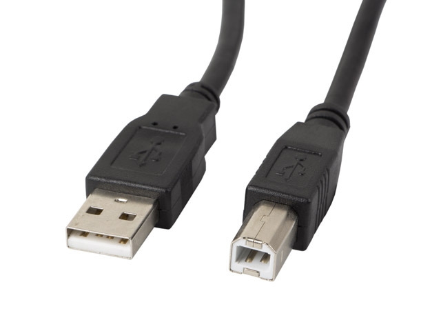 USB кабел Lanberg USB-A (M) -> USB-B (M) 2.0 ferrite cable 1m, black