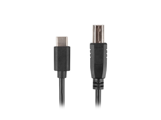 USB cable Lanberg USB-C (M) -> USB-B (M) 2.0 ferrite cable 1.8m, black