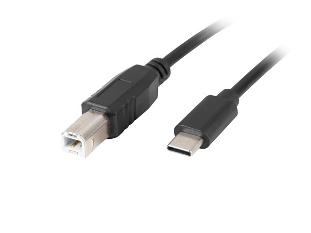 USB cable Lanberg USB-C (M) -> USB-B (M) 2.0 ferrite cable 3m, black
