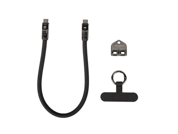 USB кабел Lanberg USB-C M/M 2.0 cable 0.3m, black