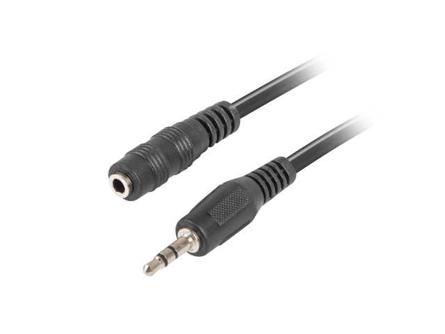 Кабел Lanberg stereo mini jack -> mini jack (F) 5m, black