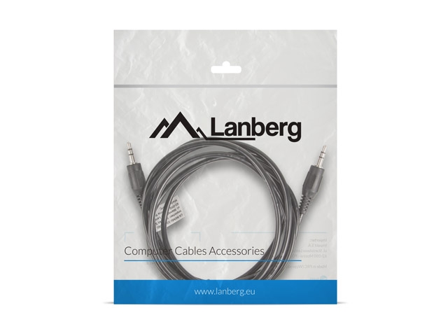 Aудио кабел Lanberg mini jack 3.5mm M/M 3 pin cable 2m, black