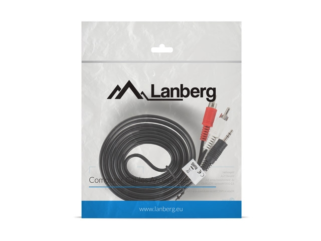 Кабел Lanberg mini jack 3.5mm 3 pin -> 2X RCA (chinch) 2m
