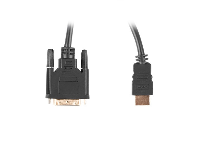 Lanberg HDMI (M) to DVI‑D (M) 24+1 Video Cable 3m Dual‑Link 4K Gold‑Plated Black
