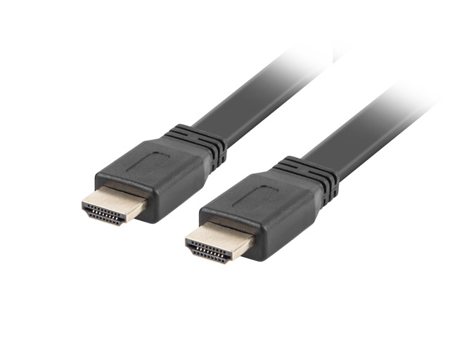Видео кабел Lanberg HDMI M/M V2.0 cable 1m, 4K flat, black