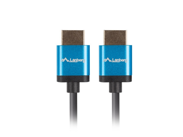 Видео кабел Lanberg HDMI M/M V2.0 4K cable 0.5m, slim, black