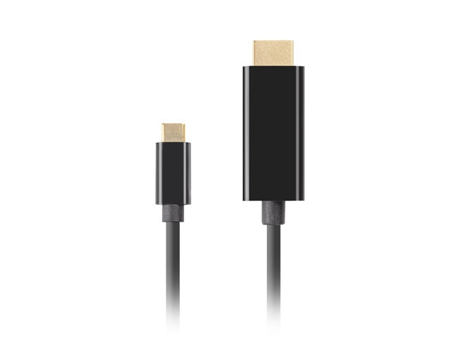 Video cable Lanberg USB-C (M) -> HDMI(M) 2.0 4K 60hz cable 0.5m, black