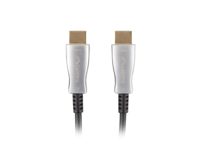 Видео кабел Lanberg HDMI M/M v2.0 cable 10m optical black aoc