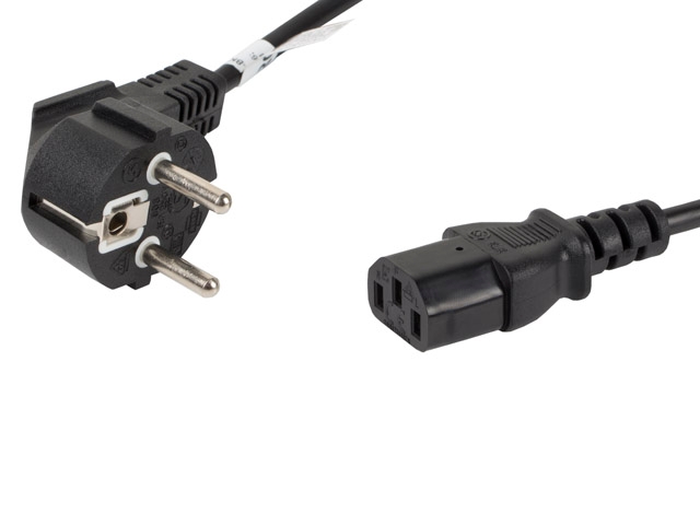 Charging cable lanberg cee 7/7 -> iec 320 c13 1.8m, black
