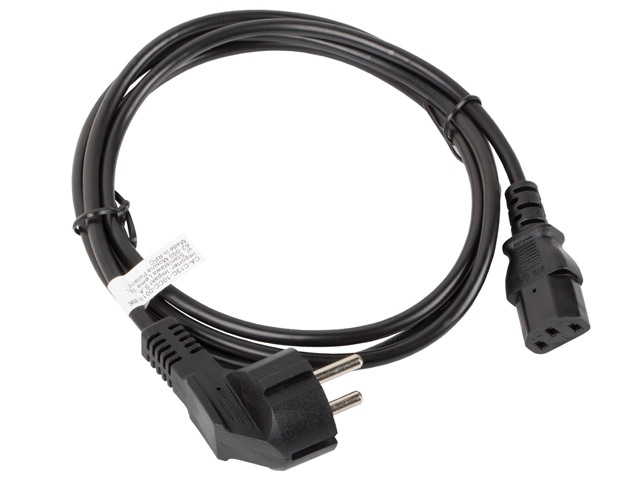 Charging cable lanberg cee 7/7 -> iec 320 c13 1.8m, black