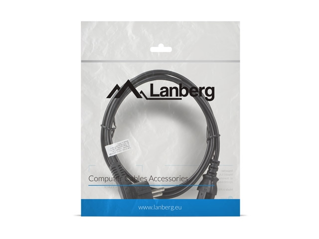Charging cable lanberg cee 7/7 -> iec 320 c13 1.8m, black