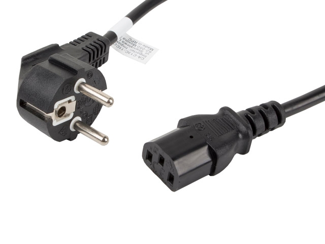 Cable lanberg cee 7/7 -> iec 320 c13 1.8m vde, black Uninterrupted