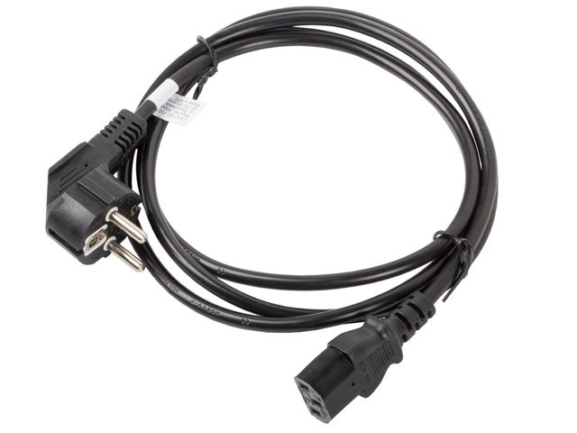 Cable lanberg cee 7/7 -> iec 320 c13 1.8m vde, black Uninterrupted