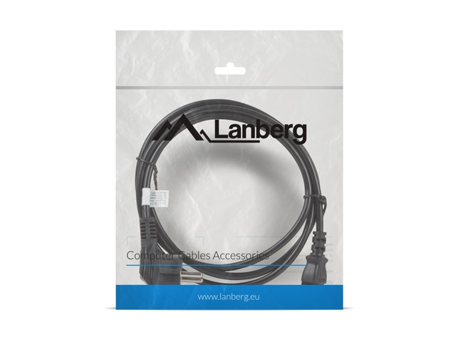 Cable lanberg cee 7/7 -> iec 320 c13 1.8m vde, black Uninterrupted