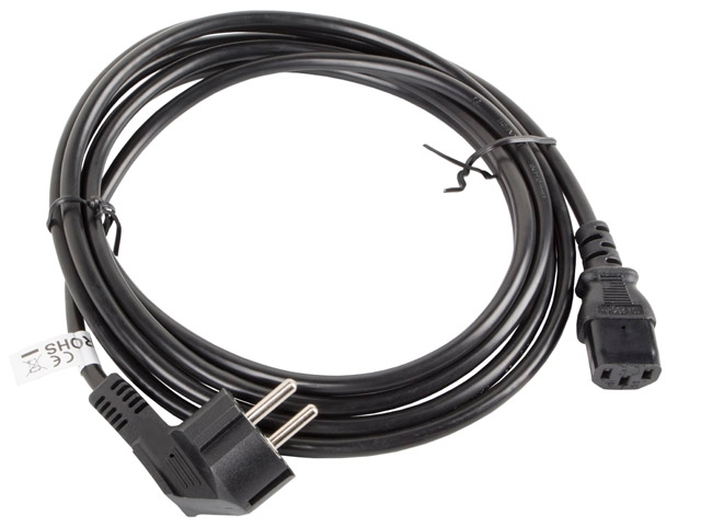 Charging cable lanberg cee 7/7 -> iec 320 c13 3m vde, black