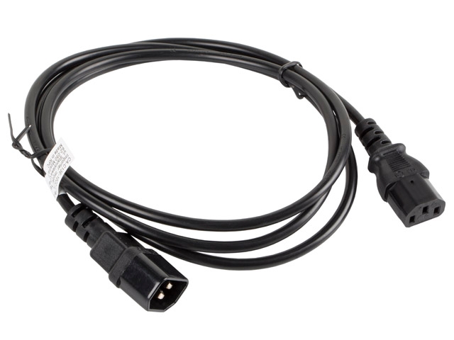 Кабел Lanberg ext power IEC 320 C13 ->  C14 1.8m, black