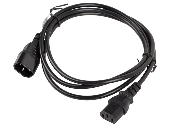 Кабел Lanberg ext power IEC 320 C13 ->  C14 1.8m, black