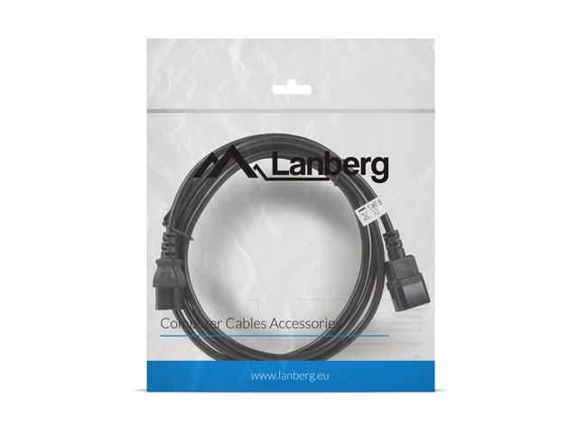 Кабел Lanberg extension IEC 320 C13 -> C14 3m VDE, black