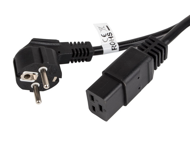 Cable lanberg cee 7/7 -> iec 320 c19 16a 1.8m vde, black