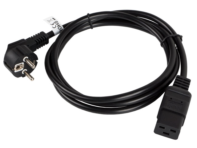 Cable lanberg cee 7/7 -> iec 320 c19 16a 1.8m vde, black